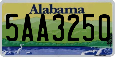 AL license plate 5AA3250