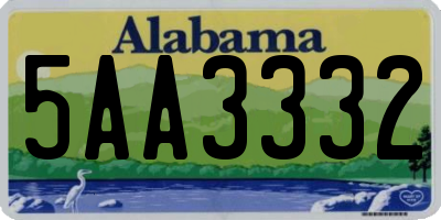 AL license plate 5AA3332