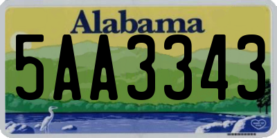 AL license plate 5AA3343