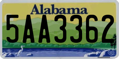 AL license plate 5AA3362