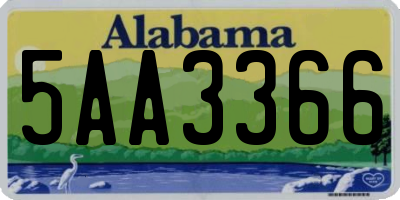 AL license plate 5AA3366