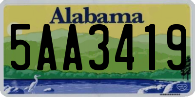 AL license plate 5AA3419