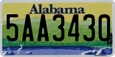 AL license plate 5AA3430