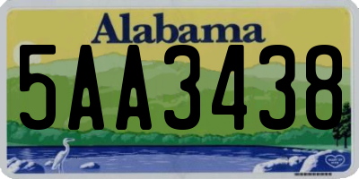 AL license plate 5AA3438