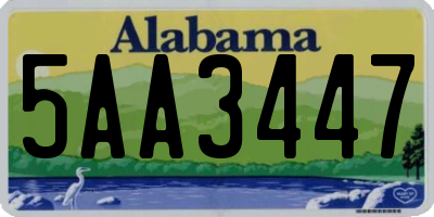 AL license plate 5AA3447