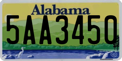 AL license plate 5AA3450
