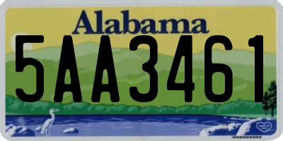 AL license plate 5AA3461