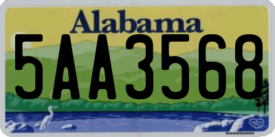AL license plate 5AA3568