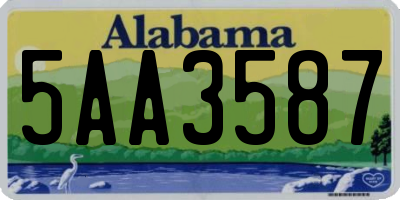AL license plate 5AA3587