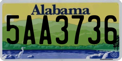 AL license plate 5AA3736