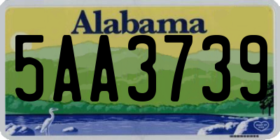 AL license plate 5AA3739