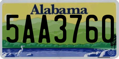 AL license plate 5AA3760
