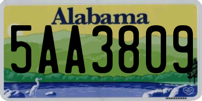 AL license plate 5AA3809