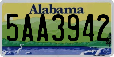 AL license plate 5AA3942