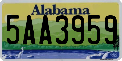 AL license plate 5AA3959