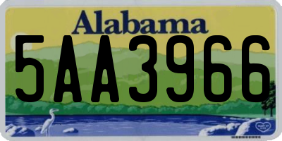 AL license plate 5AA3966