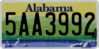 AL license plate 5AA3992