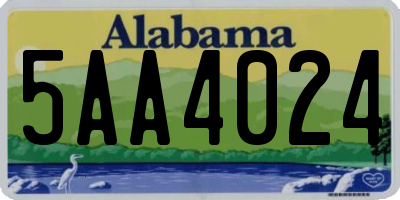 AL license plate 5AA4024
