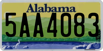 AL license plate 5AA4083