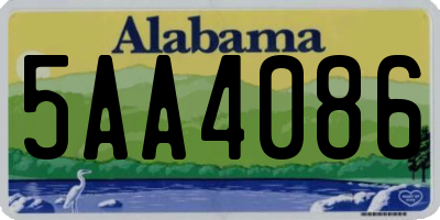 AL license plate 5AA4086