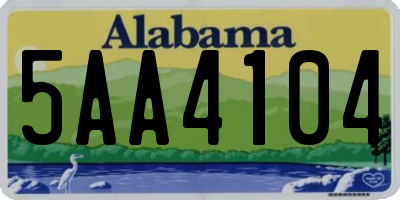 AL license plate 5AA4104