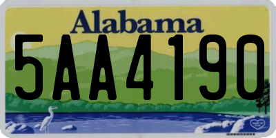 AL license plate 5AA4190