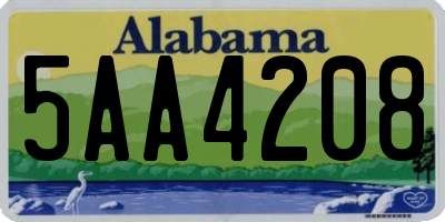 AL license plate 5AA4208