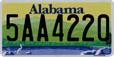 AL license plate 5AA4220