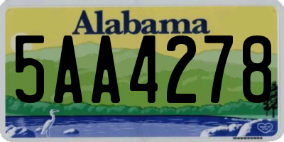 AL license plate 5AA4278