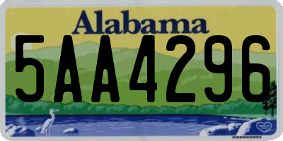 AL license plate 5AA4296