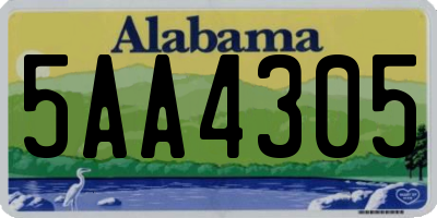 AL license plate 5AA4305