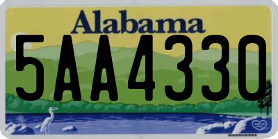 AL license plate 5AA4330