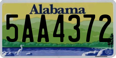 AL license plate 5AA4372
