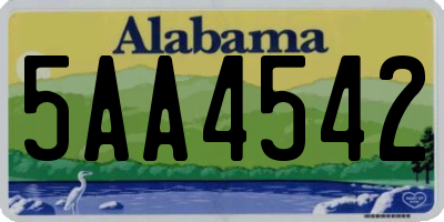 AL license plate 5AA4542