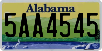 AL license plate 5AA4545