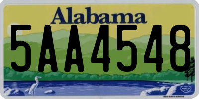 AL license plate 5AA4548
