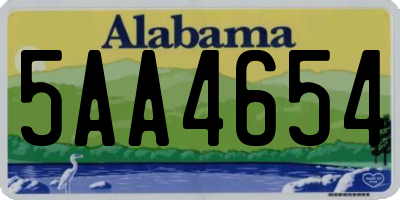 AL license plate 5AA4654