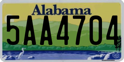 AL license plate 5AA4704