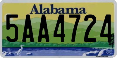 AL license plate 5AA4724