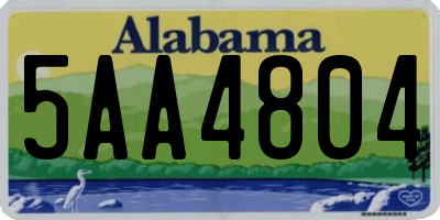 AL license plate 5AA4804