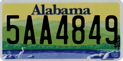 AL license plate 5AA4849