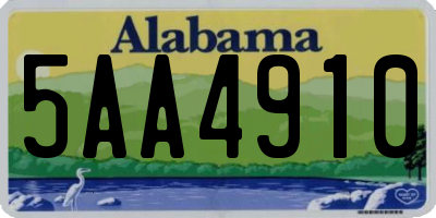 AL license plate 5AA4910
