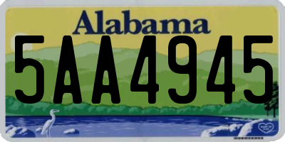 AL license plate 5AA4945