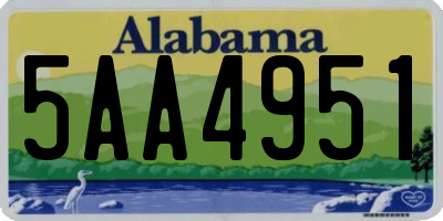 AL license plate 5AA4951