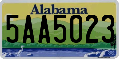 AL license plate 5AA5023