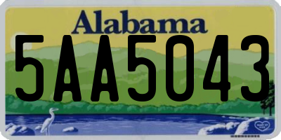 AL license plate 5AA5043