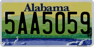 AL license plate 5AA5059