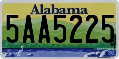 AL license plate 5AA5225