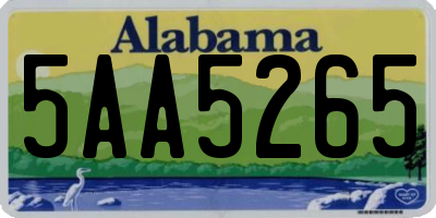 AL license plate 5AA5265