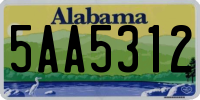 AL license plate 5AA5312